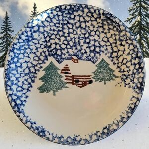Vtg Folk Craft Country Cabin Tienshan Dinner Plate 10.5"